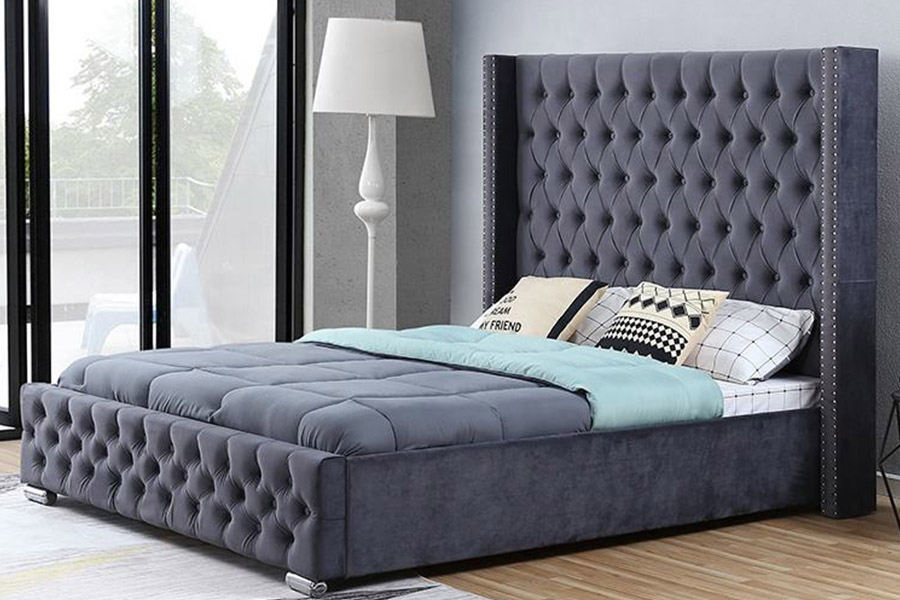 1351 Moderni luksuzni dizajn Wingback Bed Tapecirani krevet