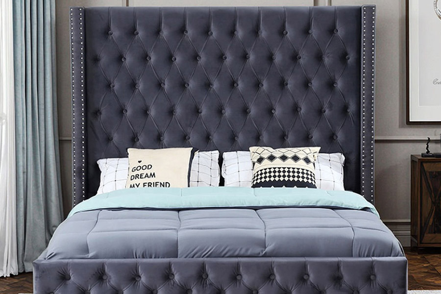 1351 Moderni luksuzni dizajn Wingback Bed Tapecirani krevet