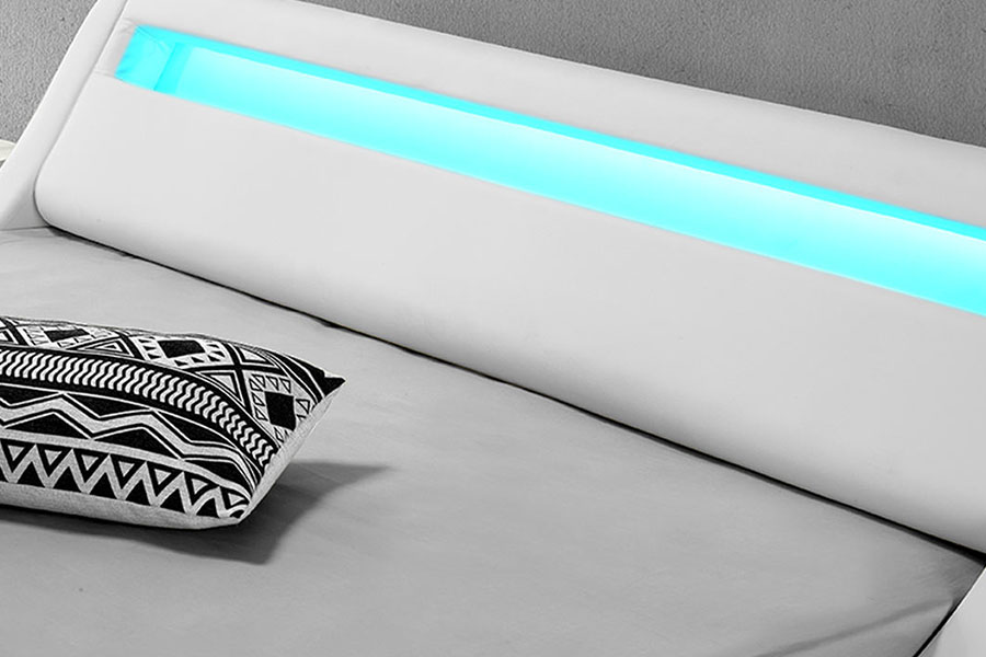 1137-1 Smart LED King Storage kožni tapecirani okvir kreveta