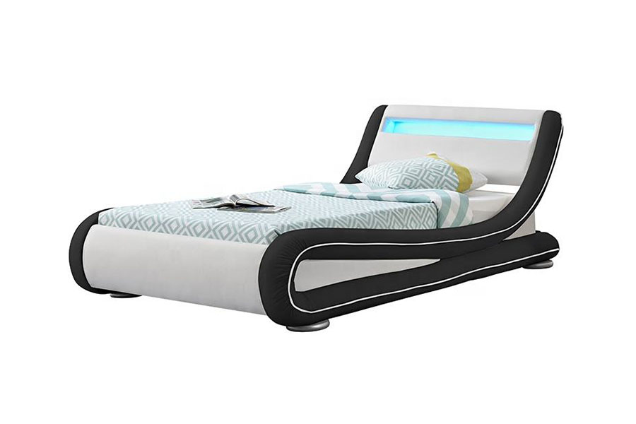 1137-1 Smart LED King Storage kožni tapecirani okvir kreveta