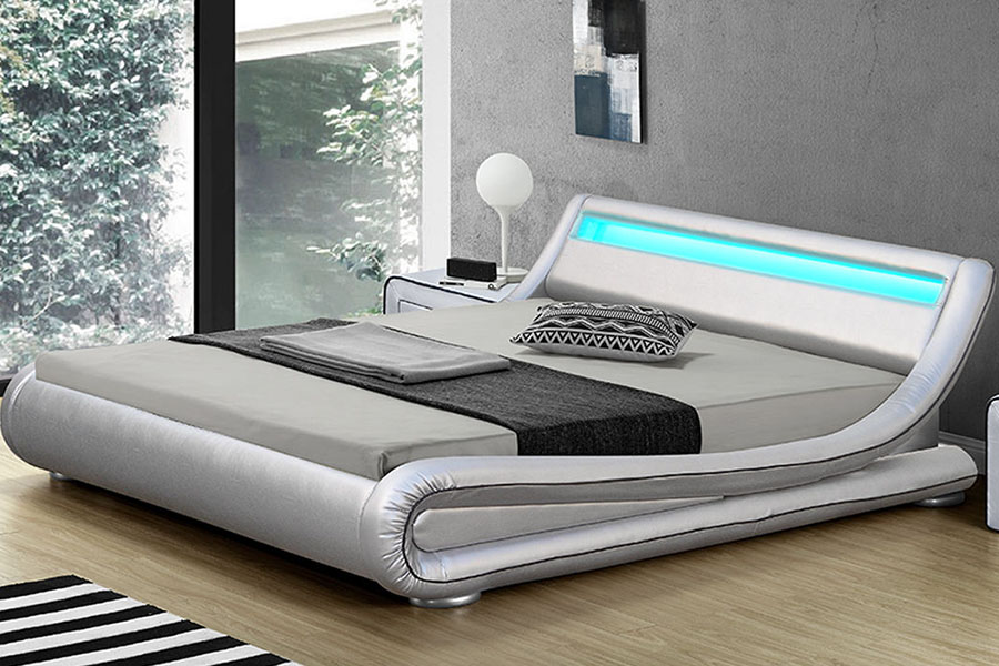 1137-1 Smart LED King Storage kožni tapecirani okvir kreveta