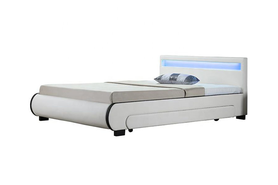 1135-1D LED krevet od PU kože s tapeciranim ladicama za pohranu