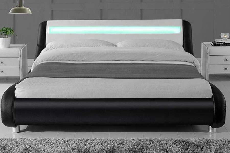 1140-1 Dvobojni LED tapecirani okvir kreveta od sintetičke kože