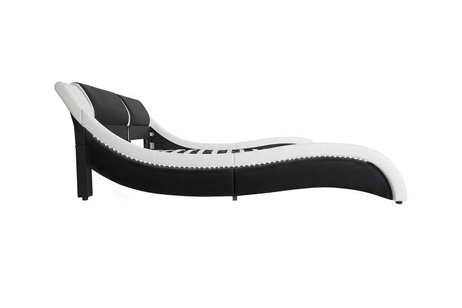1178-1 Tapecirani krevet Queen King s valovitim LED okvirom
