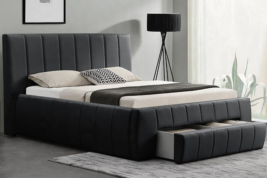 1238D Europski PU-kožni ladica-Storage King tapecirani okvir kreveta