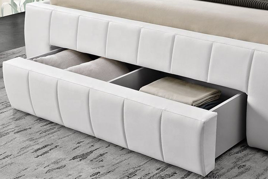 1238D Europski PU-kožni ladica-Storage King tapecirani okvir kreveta