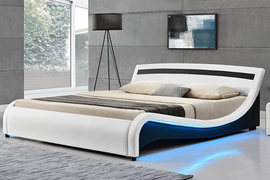 1188-1-2B Moderni LED tapecirani okvir kreveta od PU kože