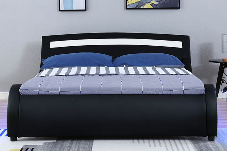 1188-1-2B Moderni LED tapecirani okvir kreveta od PU kože