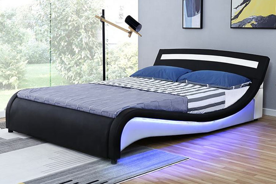 1188-1-2B Moderni LED tapecirani okvir kreveta od PU kože
