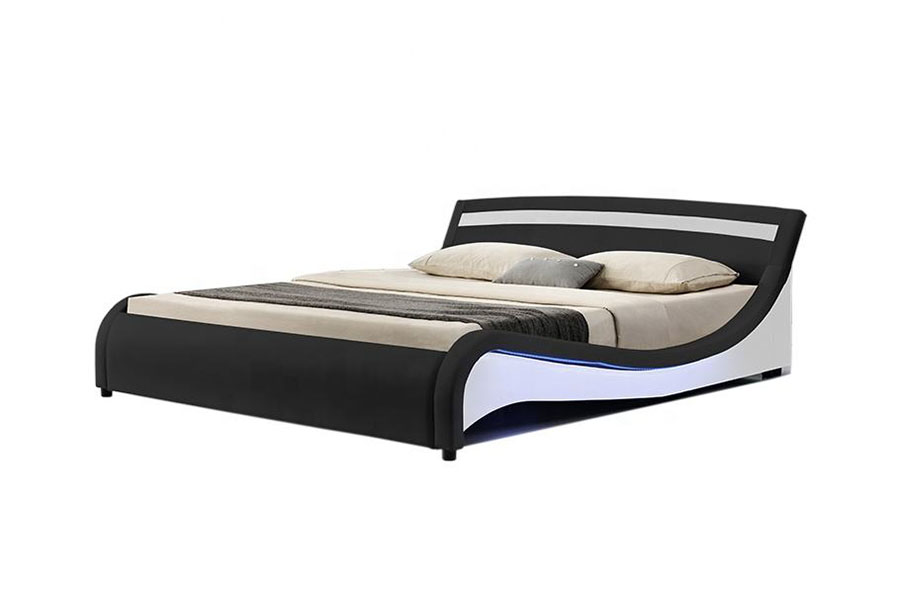 1188-1-2B Moderni LED tapecirani okvir kreveta od PU kože